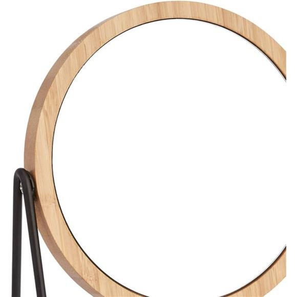 Vanity Mirror with Bamboo Rim - 1X/5X Magnification - Picture 3 of 5